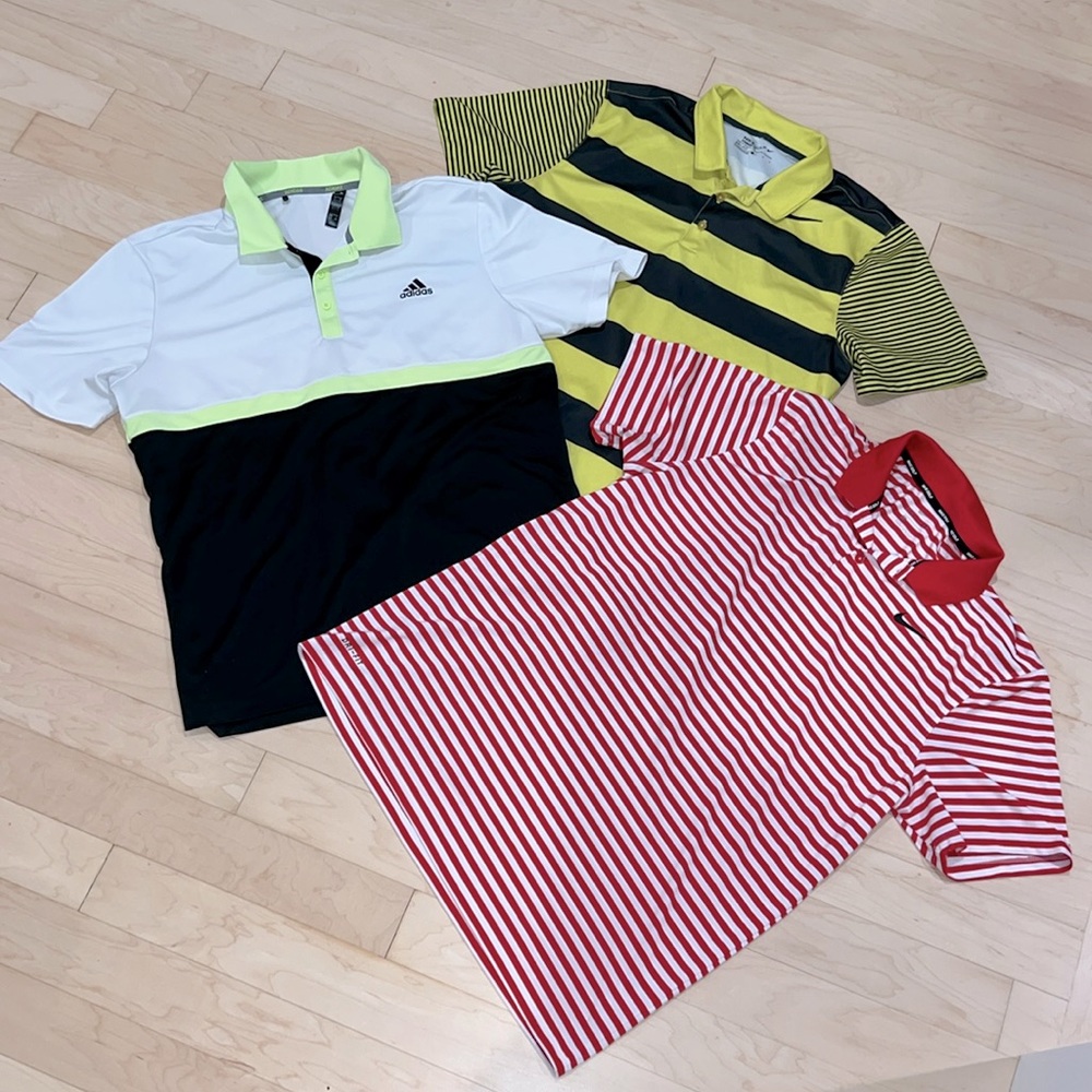Bundle of 3 men’s golf/polo shirts Nike and Adidas